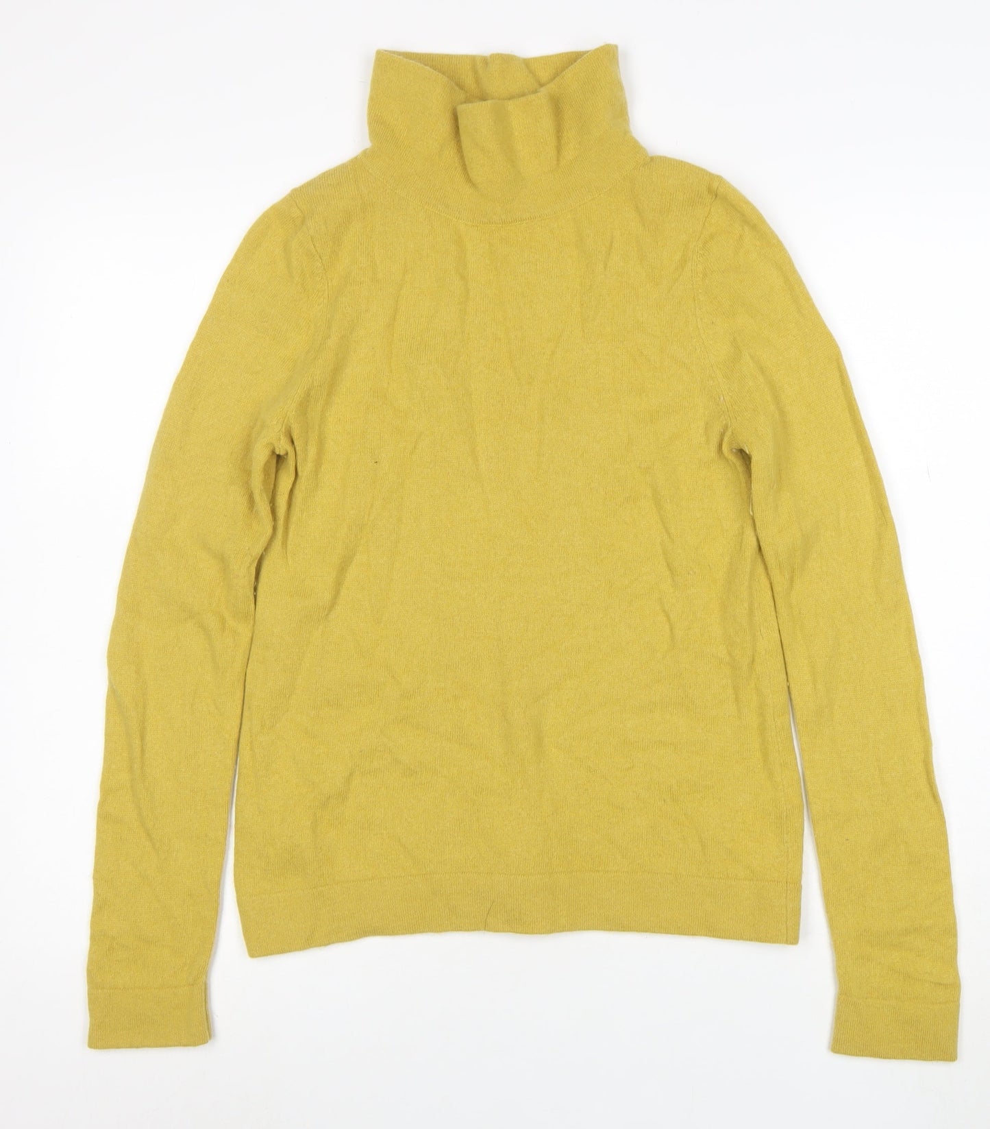 Hobbs Women Yellow Wool Cashmere Roll Neck Jumper M