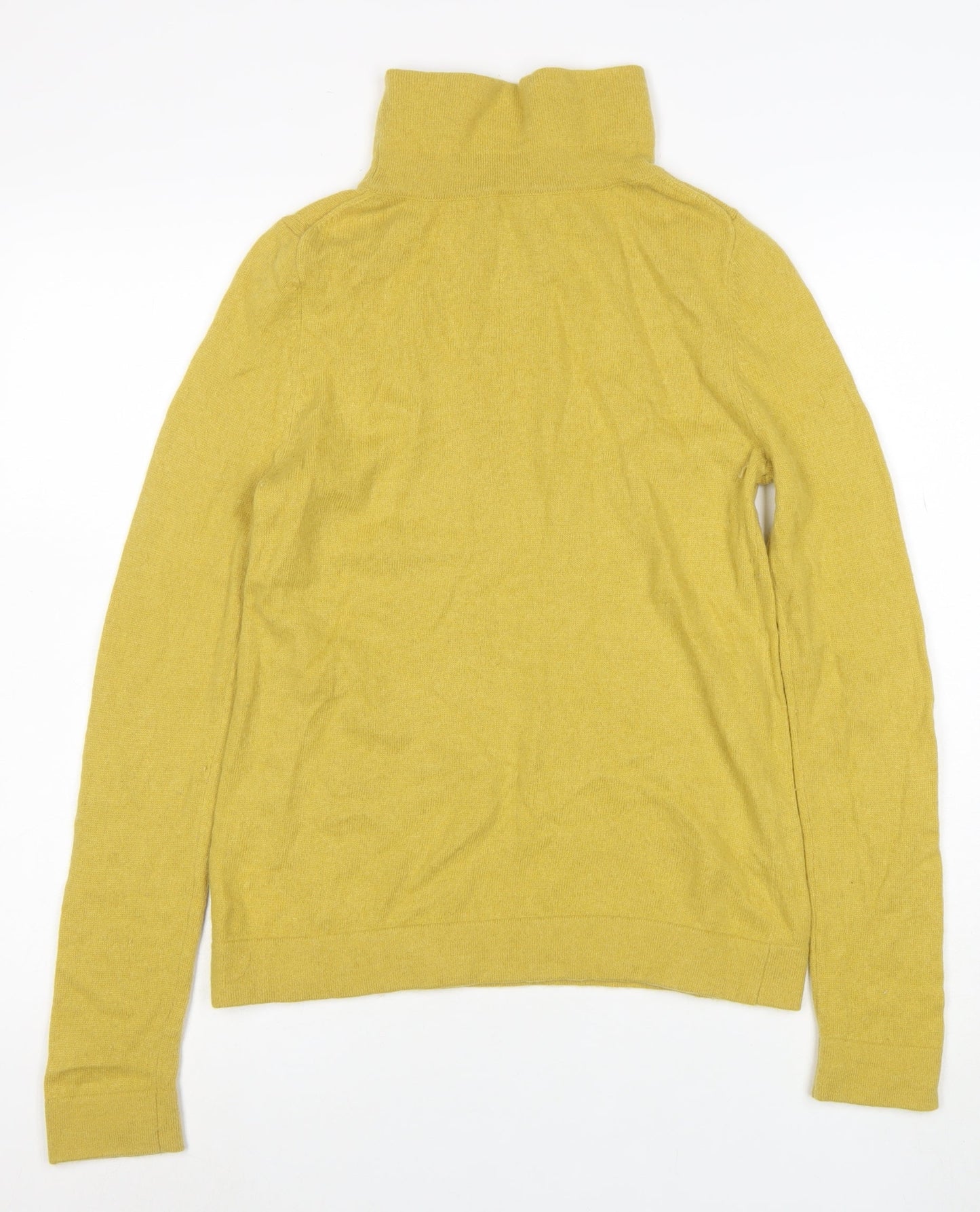 Hobbs Women Yellow Wool Cashmere Roll Neck Jumper M