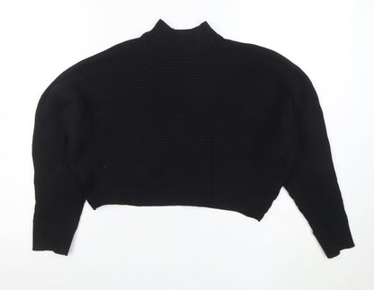 New Look Women’s Black Mock Neck Relaxed Knit Jumper Size M
