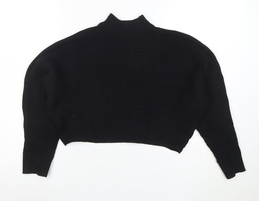 New Look Women’s Black Mock Neck Relaxed Knit Jumper Size M