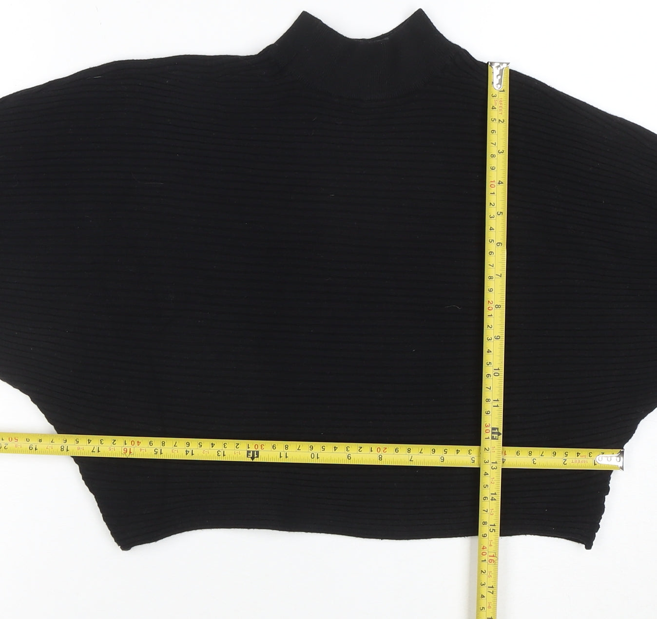 New Look Women’s Black Mock Neck Relaxed Knit Jumper Size M
