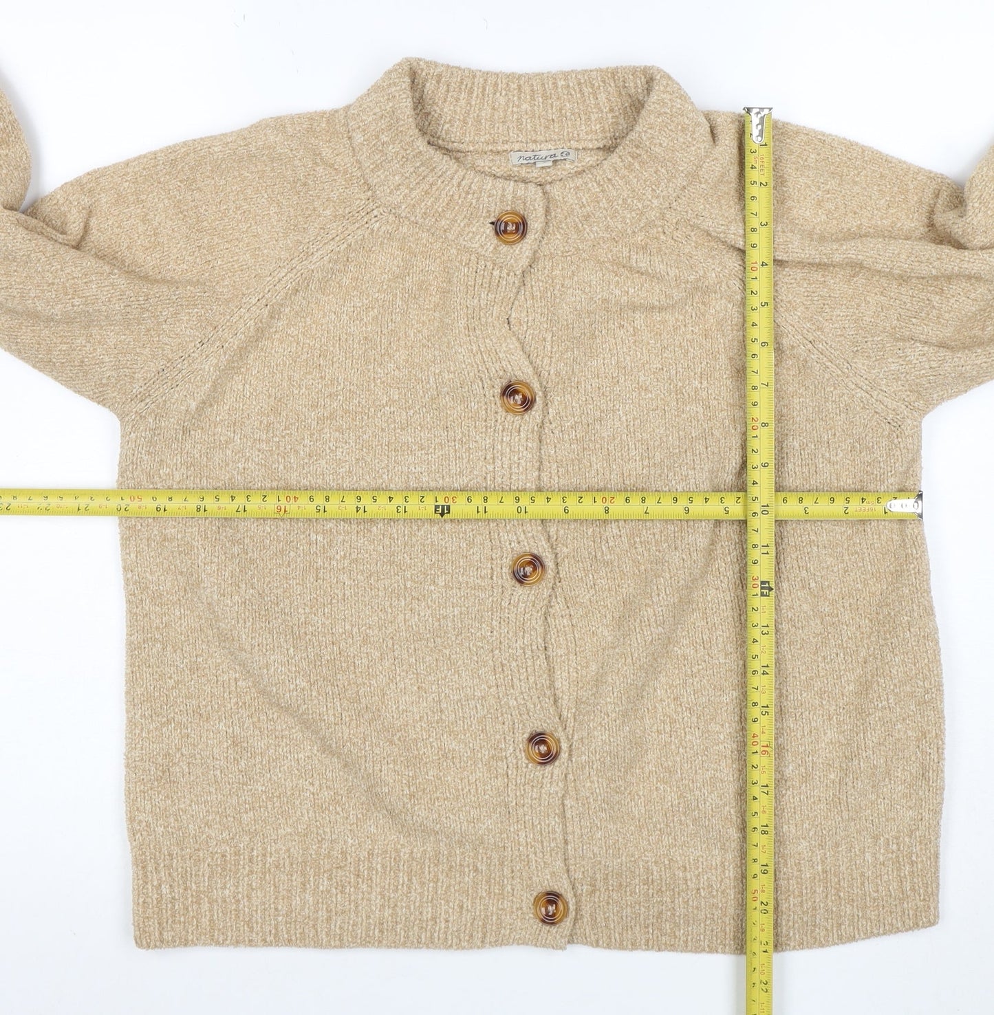 Notura Women's Beige Wool Button Cardigan Size S