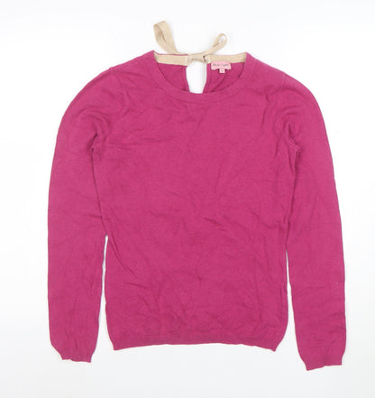 Phase Eight Women's Pink Bow Back Knit Jumper Size 10