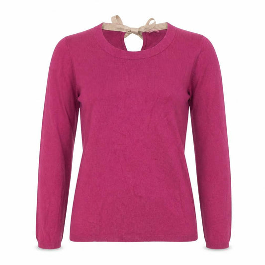 Phase Eight Women's Pink Bow Back Knit Jumper Size 10
