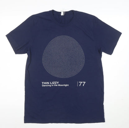 BELLA + CANVAS Men's Blue Thin Lizzy Band Graphic T-Shirt M