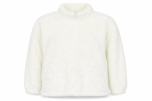 Boohoo Women’s White 1/4 Zip Fleece Hoodie UK 20