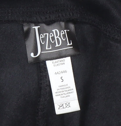 Jezebel Women Black Velour Stretch High Rise Leggings Size S