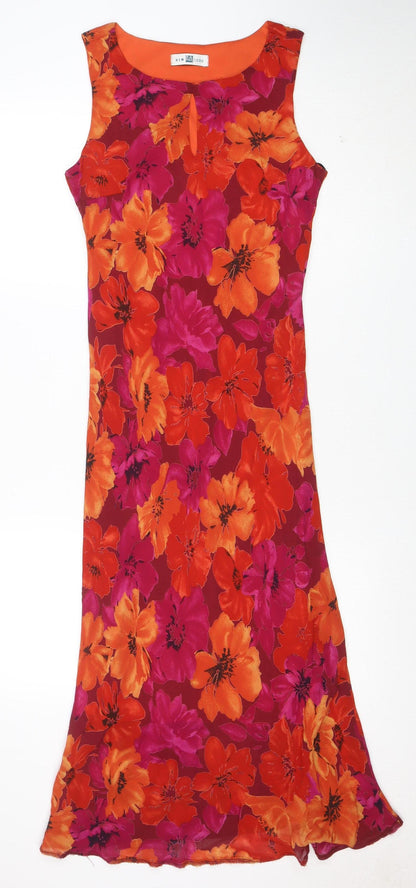 New Look Women's Multicoloured Floral Midi Bodycon Dress Size 12