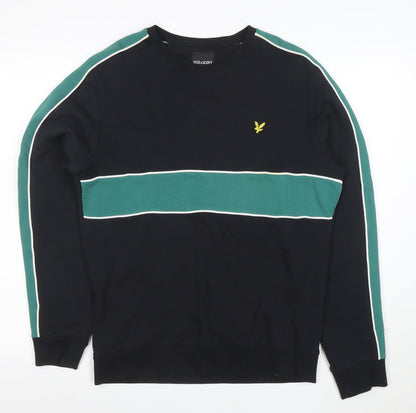 Lyle & Scott Men's Black XL Crew Neck Striped Sweatshirt