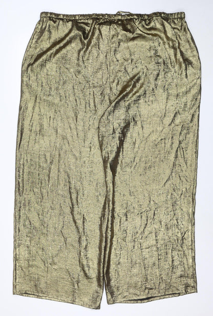 Marks and Spencer Women’s Gold Wide-Leg Trousers Size 24