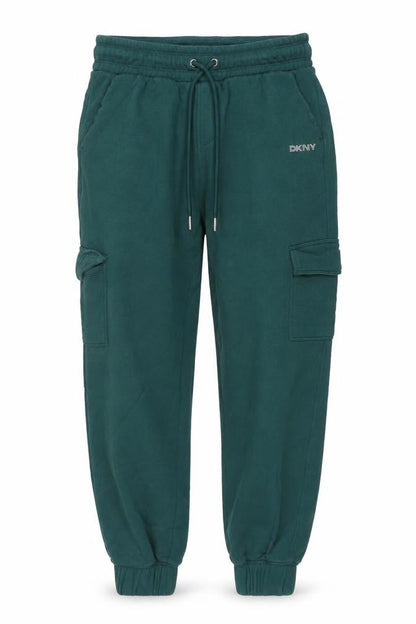 DKNY Girls Green Jogger Sweatpants Size S Elastic Waist Pockets