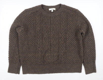Marks and Spencer Women Brown Cable-Knit Pullover Jumper M