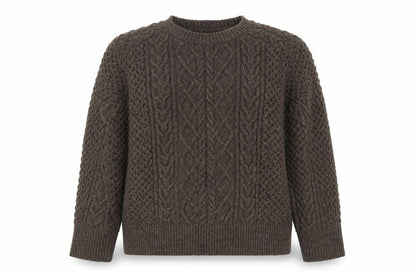 Marks & Spencer Women Brown Cable-Knit Pullover Jumper M
