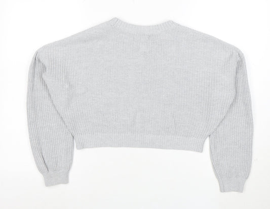 Hollister Women's Grey Knit Pullover Jumper Size S Relaxed Fit