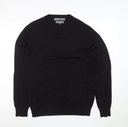Frederik Anderson Copenhagen Men's Black Merino Wool Crew Neck Jumper L