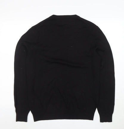 Frederik Anderson Copenhagen Men's Black Merino Wool Crew Neck Jumper L