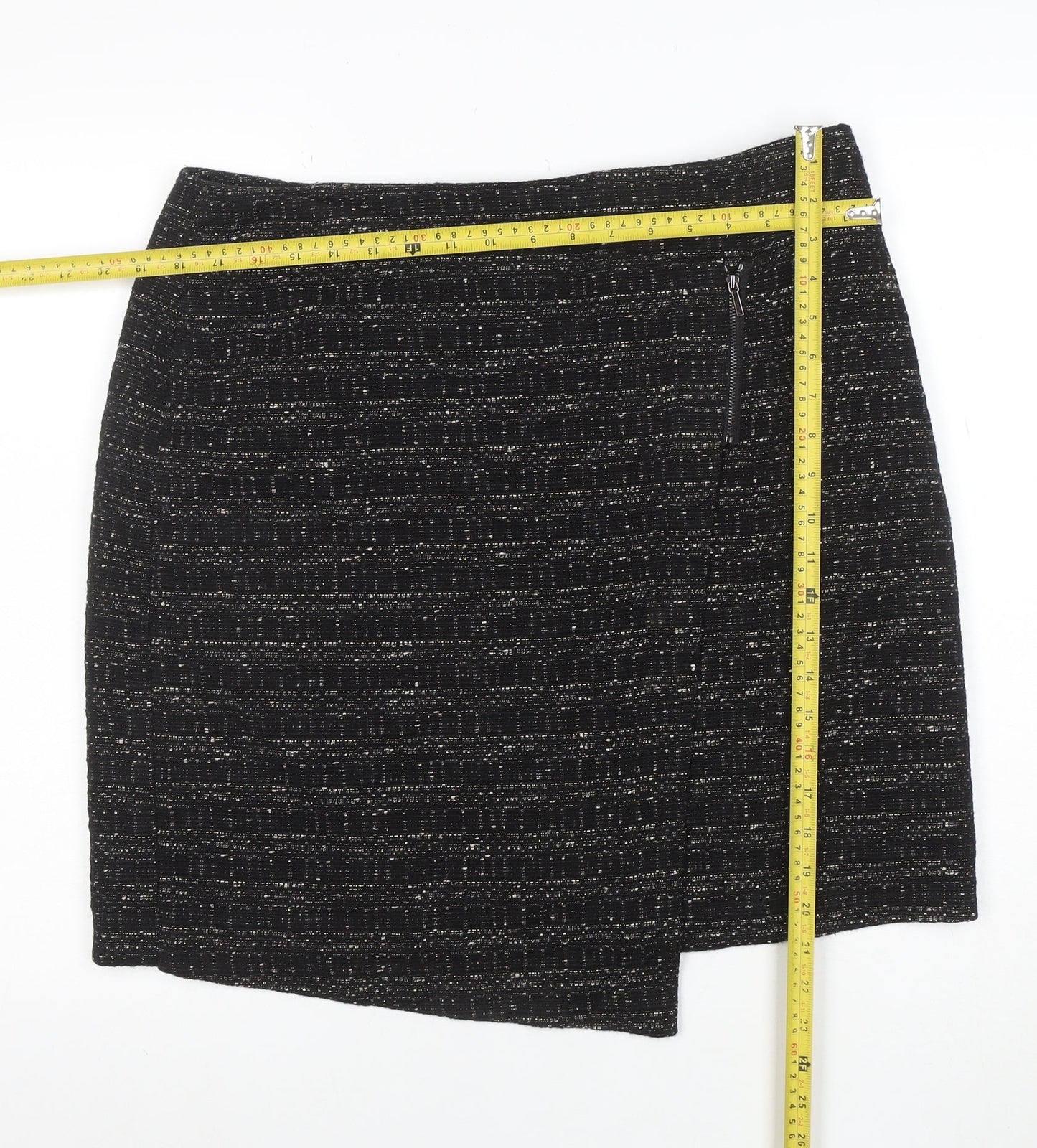 Marks and Spencer Women Black Size 16 Tweed Pencil Skirt