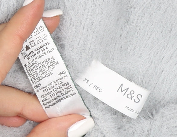 Marks and Spencer Women Grey Fleece Lounge Pants XS