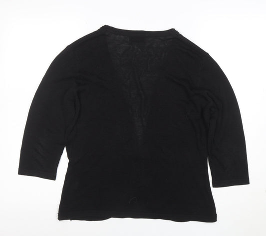 Alex & Co Women’s Black Size 14 Viscose Acrylic Beaded Cardigan
