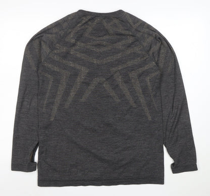 INOC Womens Grey Merino Wool Blend Long Sleeve Athletic Top Size XL
