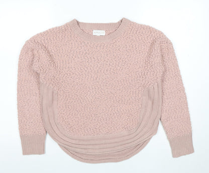 Apricot Womens Pink Crew Neck Chunky Knit Jumper Size 10