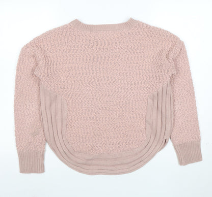 Apricot Womens Pink Crew Neck Chunky Knit Jumper Size 10