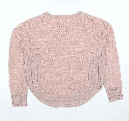 Apricot Womens Pink Crew Neck Chunky Knit Jumper Size 10