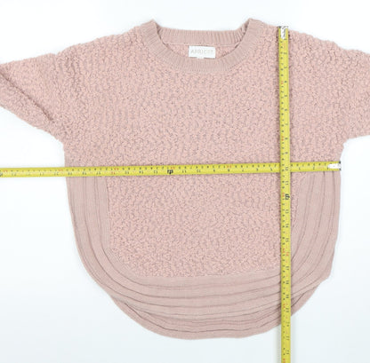 Apricot Womens Pink Crew Neck Chunky Knit Jumper Size 10