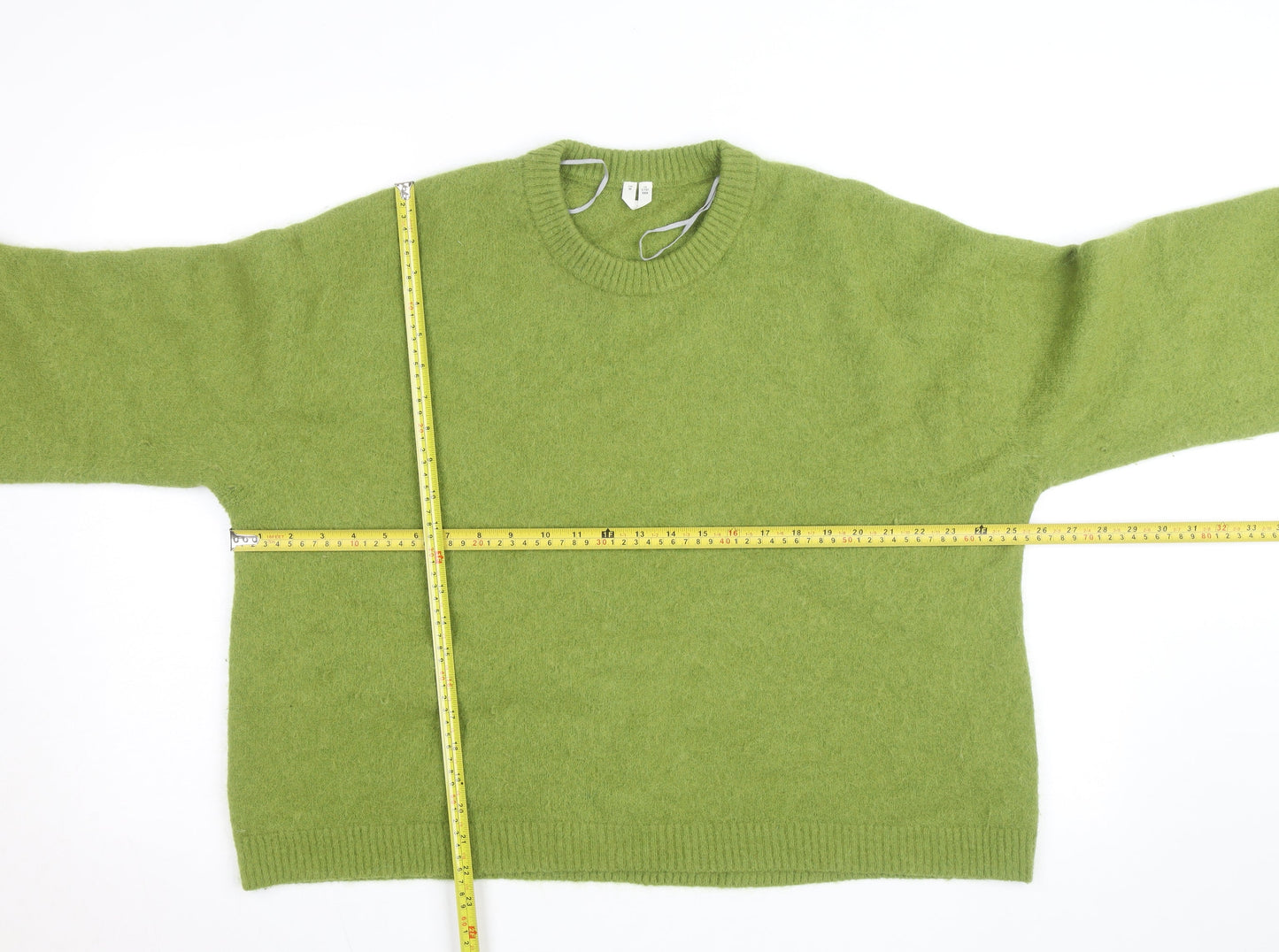 H&M Women's Green Wool Alpaca Knit Pullover Jumper Size 14