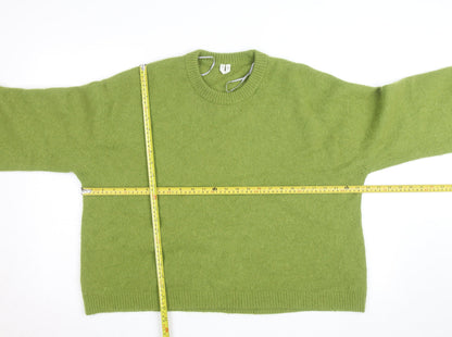 H&M Women's Green Wool Alpaca Knit Pullover Jumper Size 14