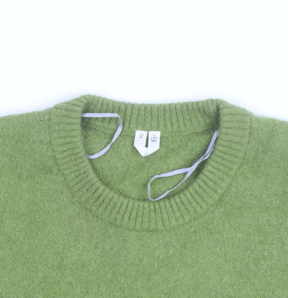 H&M Women's Green Wool Alpaca Knit Pullover Jumper Size 14