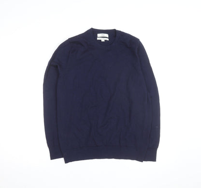 Marks and Spencer Women’s Blue Merino Wool Crew Neck Jumper Size 14