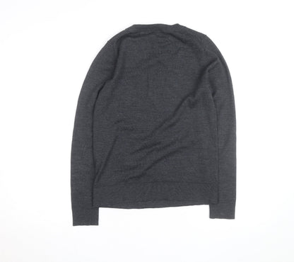 Hobbs Grey Wool Dog Motif Crew Neck Men's Pullover Jumper Size S