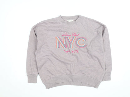 Next Women Grey NYC Graphic Pullover Sweatshirt Size XS