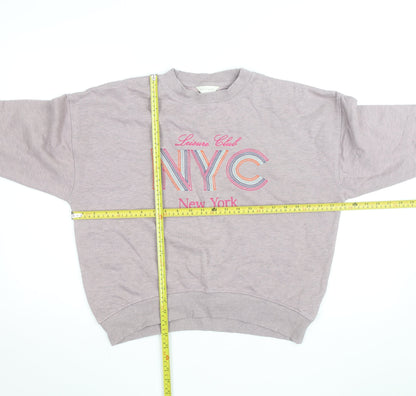 Next Women Grey NYC Graphic Pullover Sweatshirt Size XS