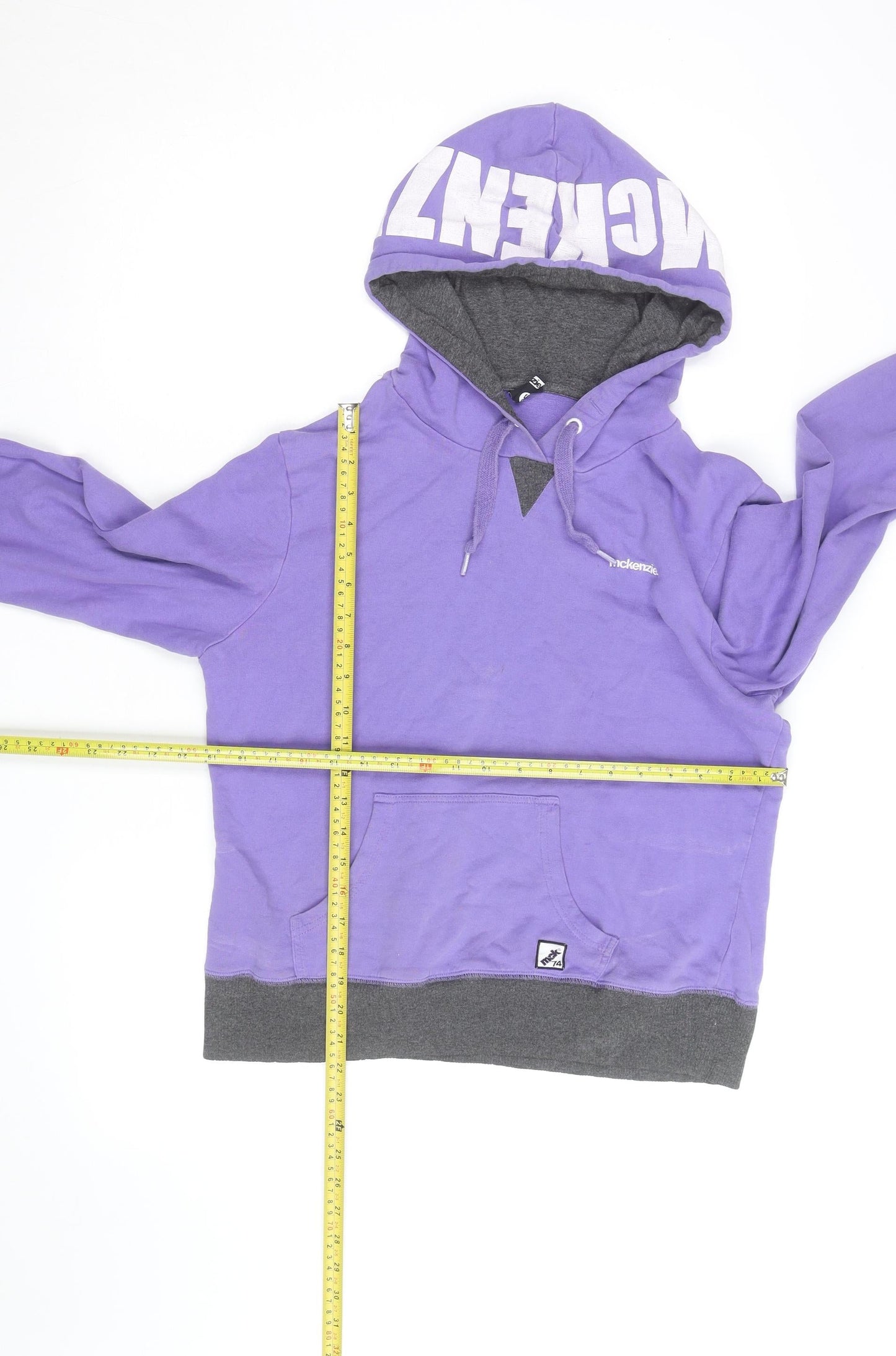 McKenzie Women Purple Hoodie Size L Pullover Logo Hooded Sweatshirt