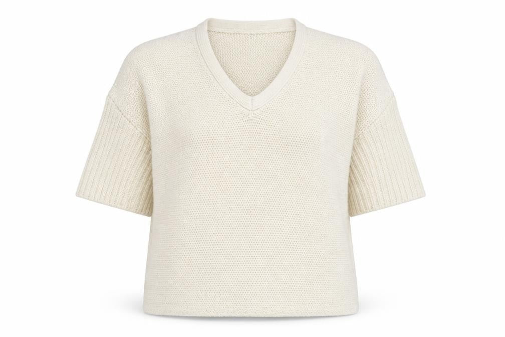 Noisy May Women Ivory Chunky Knit V-Neck Pullover Jumper XS