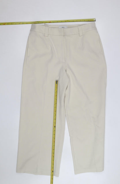Marks and Spencer Womens Beige Cropped Tailored Trousers Size 16