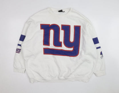 Primark NFL Men’s White XL Pullover Sweatshirt with Logo Print