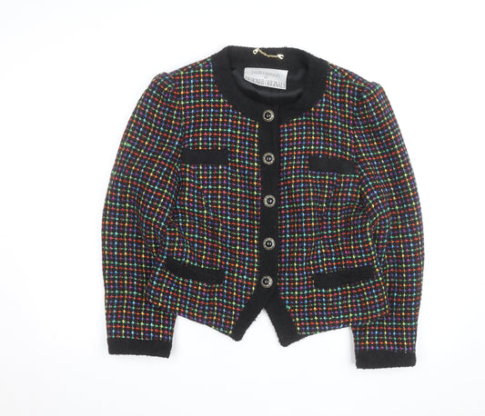 David Emanuel Women’s Multicoloured Tweed Wool Blazer Jacket Size 12