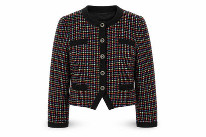 David Emanuel Women’s Multicoloured Tweed Wool Blazer Jacket Size 12