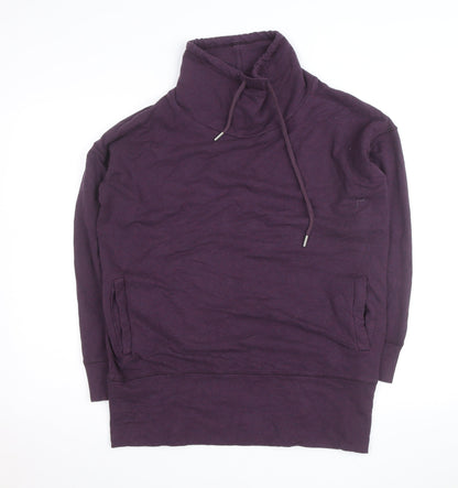 BAM Bamboo Clothing Womens Purple Long Sleeve Cowl Neck Pullover Hoodie Size M