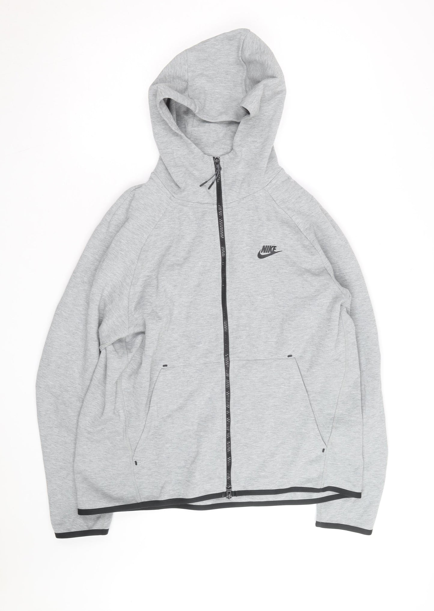 Nike Men's Grey Full Zip Hoodie Size L Regular Fit Sportswear