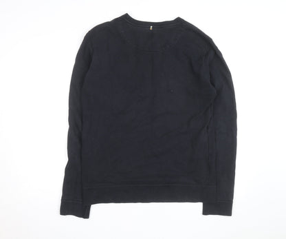 Pretty Green Men's Black Cotton Crew Neck Sweatshirt M