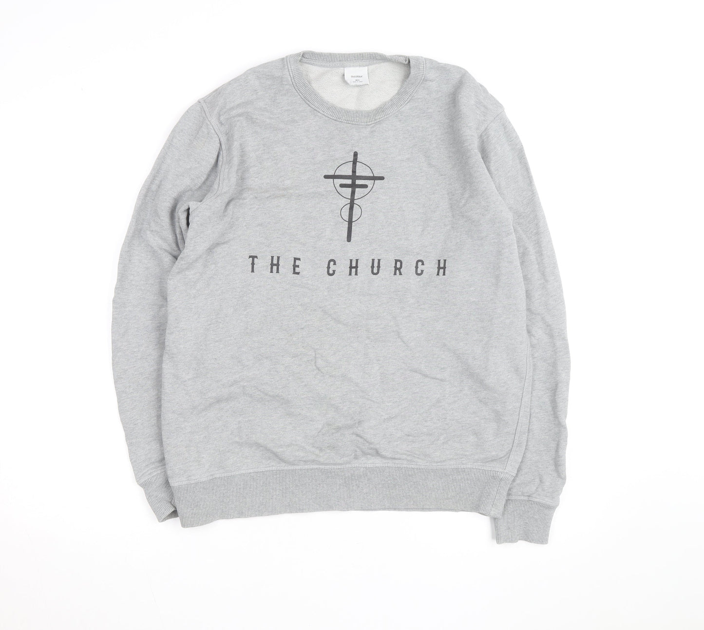 Ascolour Men's Grey Graphic Pullover Sweatshirt Medium