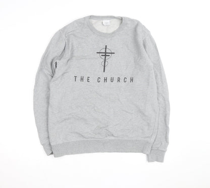 Ascolour Men's Grey Graphic Pullover Sweatshirt Medium