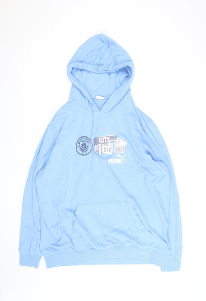 Puma Mens Blue Manchester City Pullover Hoodie Size 2XL