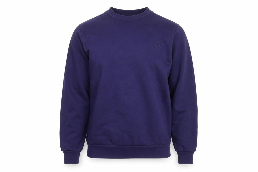 Slazenger Men Blue Small Pullover Sweatshirt Crew Neck Fleece