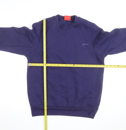 Slazenger Men Blue Small Pullover Sweatshirt Crew Neck Fleece