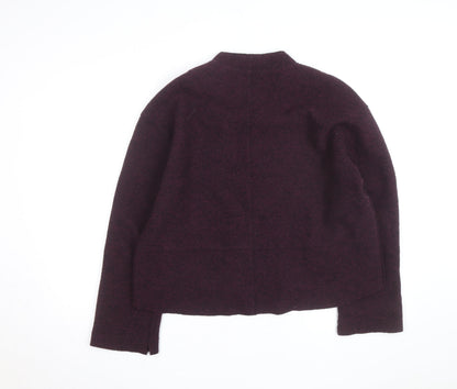 OSKA Women's Purple Wool V-Neck Button Cardigan L